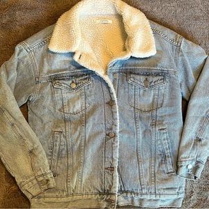 PacSun faux sherpa lined denim trucker jacket